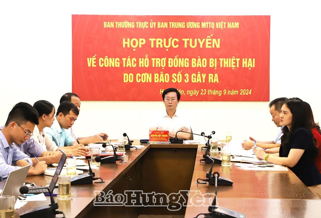 Họp trực tuyến về công tác hỗ trợ đồng bào bị thiệt hại do bão số 3 