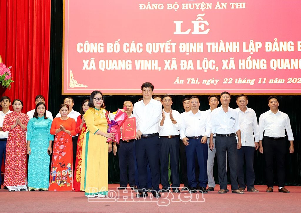 Ân Thi: Thành lập mới 3 đảng bộ xã thuộc diện sắp xếp đơn vị hành chính giai đoạn 2023-2025