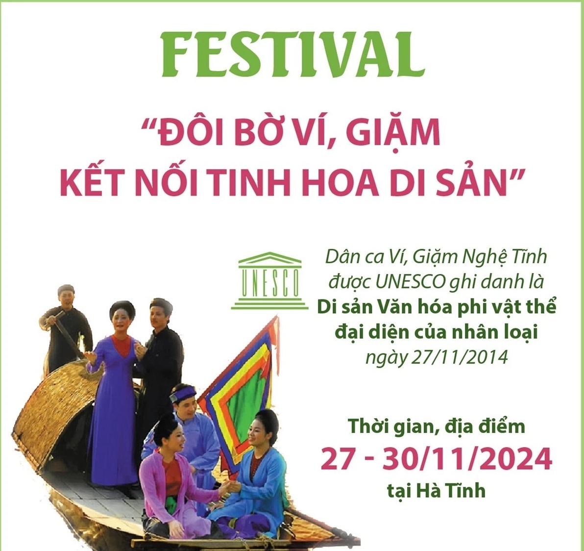 Festival 'Đôi bờ Ví, Giặm - Kết nối tinh hoa di sản'