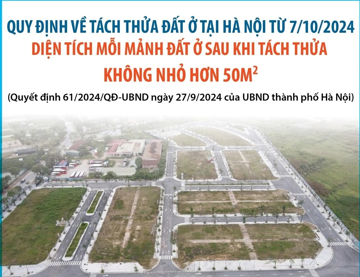 Diện tích mỗi mảnh đất ở sau khi tách thửa không nhỏ hơn 50m2